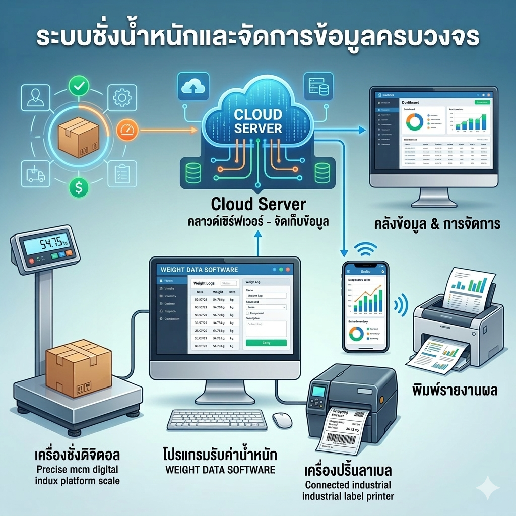 ชั่งน้ำหนักและจดการข้อมูล