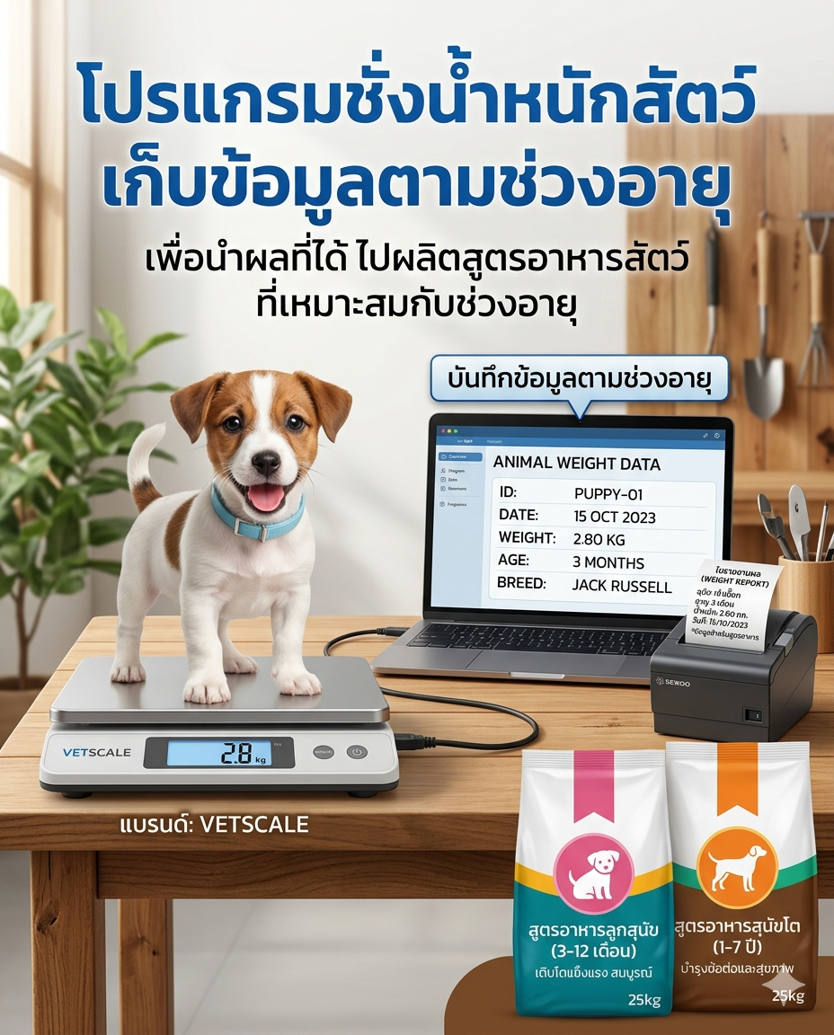 ชั่งน้ำหนักสัตว์วิจัยตามช่วงอายุ